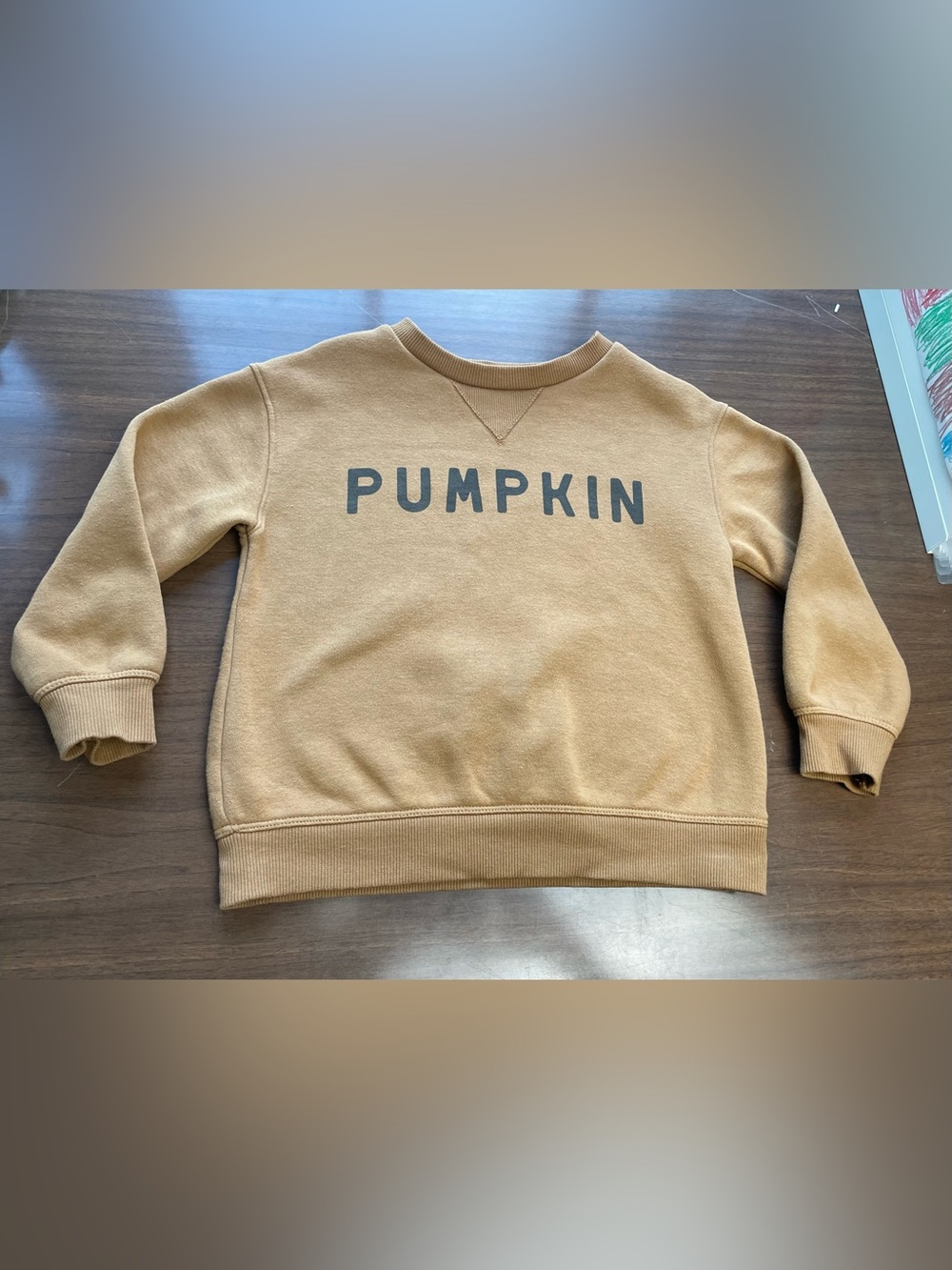 Pumpkin Graphic Crewneck Sweater - Mustard